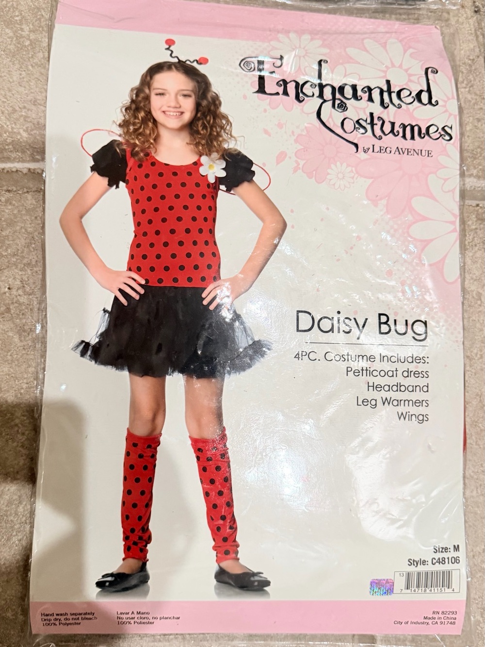 NEW Enchanted Costumes Daisy Bug Kids Costume - Red & Black